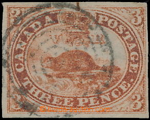 184106 - 1852-57 SG.7, Bobr 3C hnědo červená, ruční papír (hand