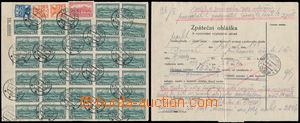 184152 - 1928 Return advertisement to vyrovnání postage defects for