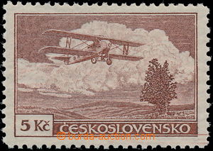 184187 -  Pof.L12aA, Airmail - definitive issue 5Kč light brown, lin