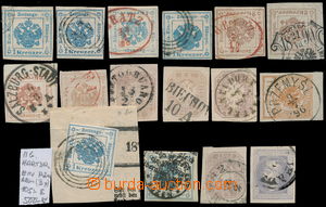 184204 - 1858-1900 selection of 16 newspaper stamps and newspaper fis