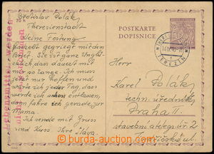 184211 - 1940 VĚZNICE TEREZÍN/  KL Lipové listy 60h zaslaný z Mal
