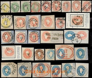 184212 - 1860 Mi.18-22, selection of 32 stamps from that 17 on small 