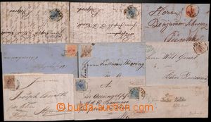 184239 - 1851-56 sestava 8ks dopisů, vyfr. zn. 3Kr (2x), 6Kr (2x) a 