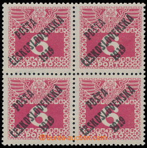 184256 -  Pof.67ST, Large numerals 6h, block of four with joined type