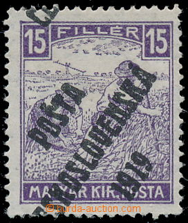 184266 -  Pof.100, Reaper - white numerals 15f violet, decentered Opt