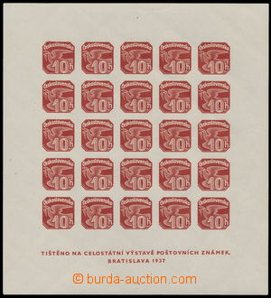 184268 - 1937 Pof.ANV18, aršík Výstava poštovních známek Bratis