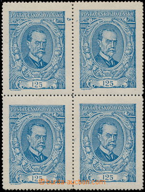 184276 -  Pof.140a ST, 125h ultramarine, block of four with joined ty
