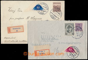 184339 - 1937 comp. 2 pcs of Reg letters addressed strictly private, 