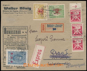 184378 - 1921 commercial Reg and express letter addressed to to Pragu