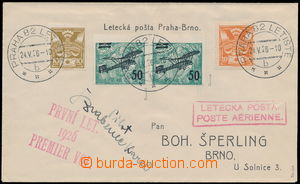184389 - 1926 1. let PRAHA - BRNO, Let-dopis zaslaný 1. letem se sm