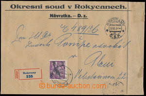 184398 - 1926 AIRMAIL STAMP USED AS POSTAGE-DUE STAMP court Reg docum