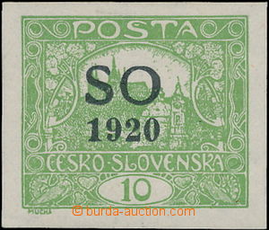 184407 -  Pof.SO4, Hradčany 10h green imperforated; mint never hinge