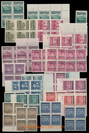 184422 - 1939 Pof.1-19, 8x, jen 60h 4x; většinou 4-bloky, mj. rohov