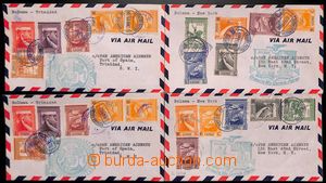 184474 - 1941 sestava 4-let dopisů, 1.let BOLAMA - TRINIDAD a BOLAMA