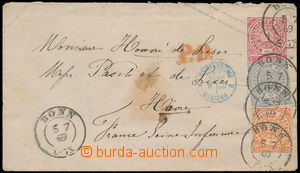184516 - 1869 Mi.K1b, postal stationery cover 1Gr uprated with Mi.3 +