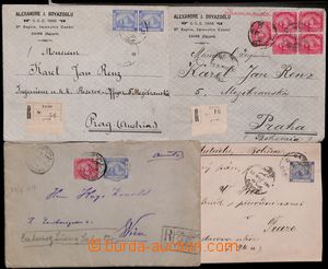 184522 - 1891-1922 comp. of 10 letters with stamps Pyramids 1879 and 