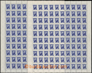 184537 - 1943 Sy.83Y, Hlinka 1,30 Koruna, 2 complete sheets with Pl 1