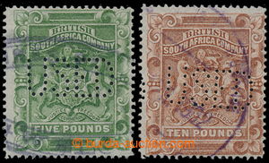 184556 - 1892-93 SG.12-13, Znak £5 a £10, koncové hodnoty,