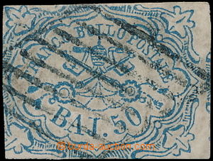 184558 - 1864 Sass.10, Coat of arms 50Baj, rhombic cancel., on the ri