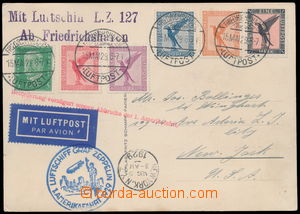 184566 - 1929 1. AMERIKAFAHRT  card to New York, franked with airmail