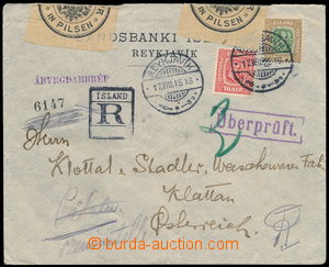 184570 - 1915 bank Reg letter addressed to Klatovy, with Mi.53 and 57