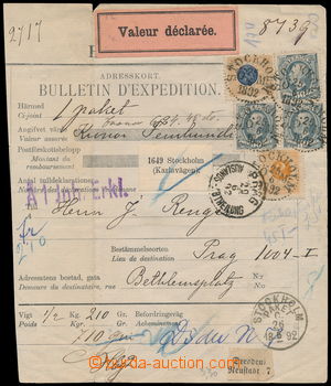 184575 - 1892 dispatch note without left cut addressed to to Prague, 