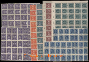 184605 - 1918 selection of multiblocks and part/-s archoviny stamp. C