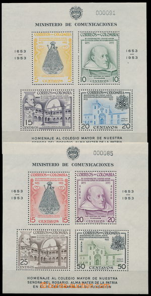 184642 - 1953-4 COLOMBIA Mi.Bl.6-9 + ARGENTINA Mi.Bl.9; mint never hi