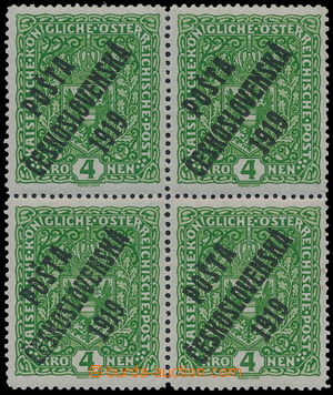 184728 -  Pof.50I, Znak 4K světle zelená, 4-blok; svěží, zk. Lý