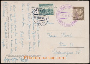 184782 - 1939 barevná pohlednice (Průvod horníků) vydaná u pří
