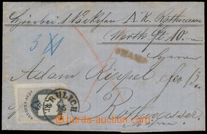 184802 - 1868 oznámení o balíkové zásilce, poplatek uhrazen kolk
