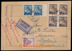 184803 - 1941 postcard  sent pneumatic-tube post, with Linden Leaves 