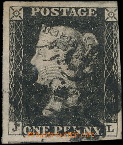 184812 - 1840 SG.2 / SpecA1wc, Penny Black, black, plate 1a, letters 