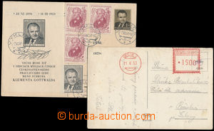 184830 - 1953 dofrankovaná dopisnice Gottwald 1,50Kčs, mj. aršíke