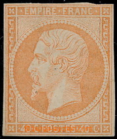184846 - 1853 Mi.15a, Napoleon, 40c, nice quality, only at top close 
