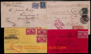 184860 - 1894-1913 set of 4 letters, 2x PARCEL POST, Reg letter with 