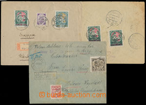184861 - 1920-1930 3 Reg letters to Czechoslovakia, Mi.40, 41+49, 50R