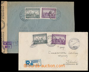 184884 - 1944 SERBIEN - 2 R-dopisy zaslané v Srbsku, vyfr. Mi.75+79,