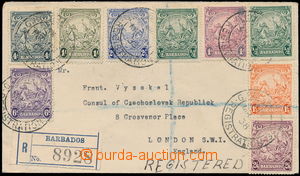 184905 - 1938 R-dopis s 9 známkami emise koloniální pečeť SG.248