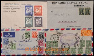 184908 - 1926-1953 3 letters to Czechoslovakia and Reg-FDC to Kenya, 