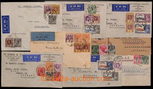 184921 - 1933-1938 comp. of 8 commercial Reg or airmail letters to Ge