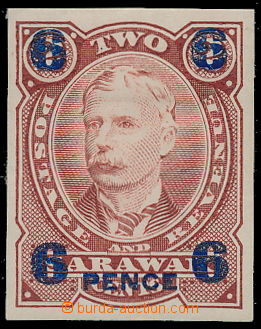 184943 - 1899 SG.28, Brooke 2C red-brown, imperforated TRIAL PRINT in