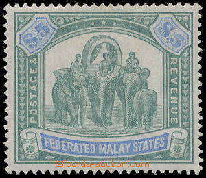 184959 - 1900 SG.25a Slavnostní průvod slonů 5$ zelená / ultramar