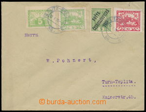 184964 - 1920 ordinary letter franked with. mixed franking stmp with 