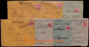 184965 - 1895-1905 POSTCONDUCTEUR IM ZUGE  sestava 7 firemních dopis