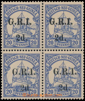 185000 - 1914 OKUPAČNÍ PROVIZORIA - SG.19, 4-blok přetisk G.R.I. 2
