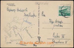 185008 - 1952 FOTBAL/  pohlednice zaslaná z Budapešti z mezistátn