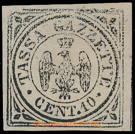 185010 - 1859 NOVINOVÁ Sass.5, Znak Tassa Gazzette 10C černá; bezv
