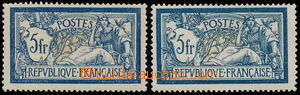 185018 - 1900 Mi.100xa+b, Allegory 5Fr, both blue shades; lightly hin