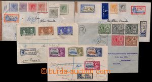 185025 - 1920-1948 5 Reg letters, from that 3 to Czechoslovakia, fran